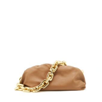 Bottega Veneta Chain Pouch Calfskin Camel GHW