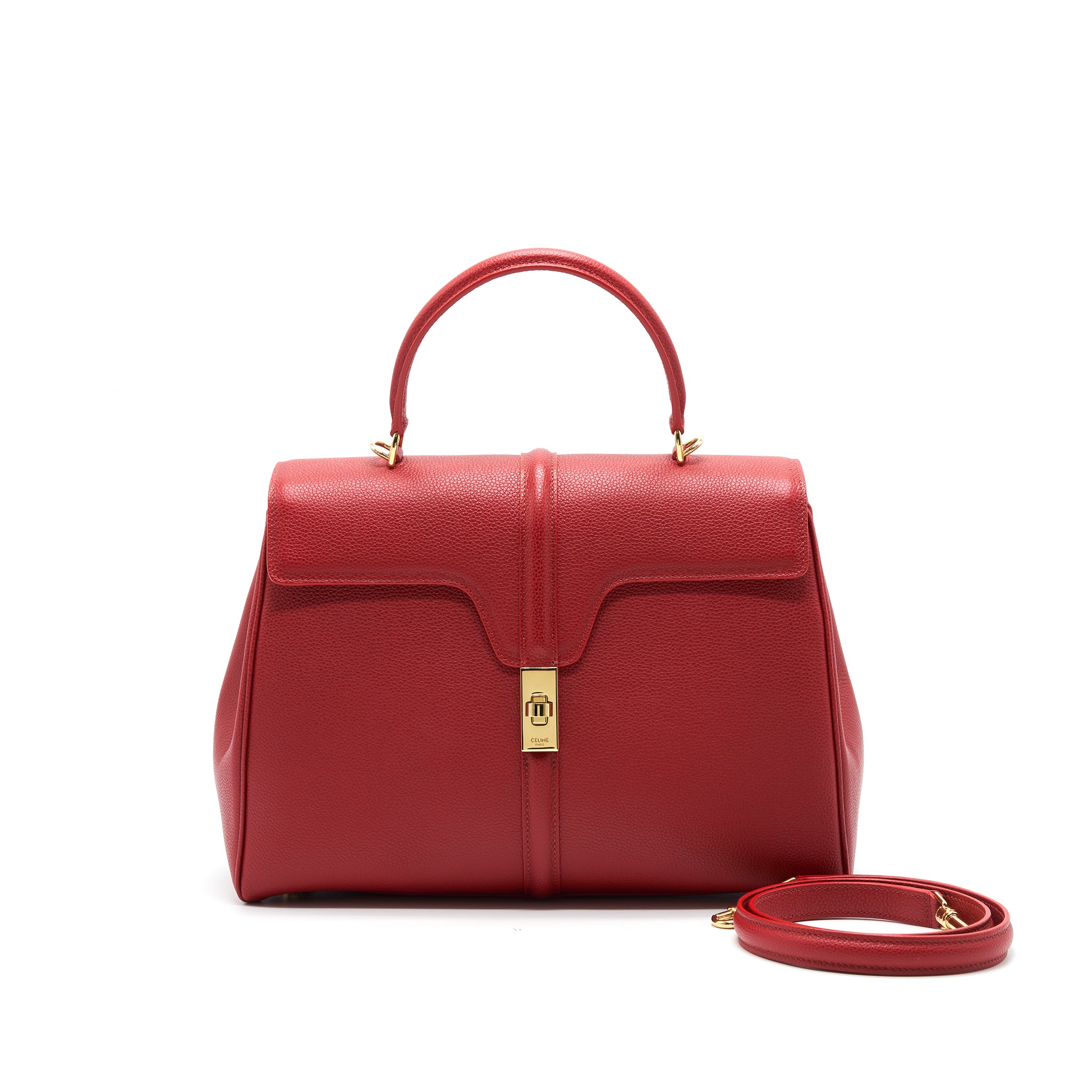 Celine Medium 16 Tote Bag Red with GHW