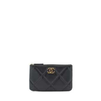 Chanel 19 Pouch Lambskin Black GHW