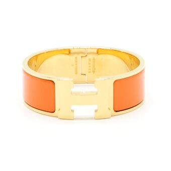 Hermes Size PM Clic H Bracelet Orange GHW