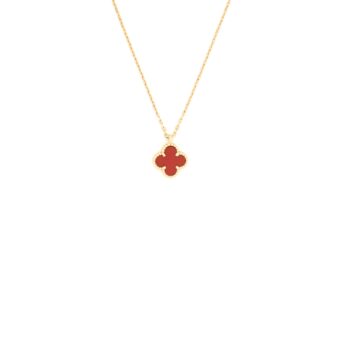 Van Cleef & Arpels Sweet Alhambra Pendant Rose Gold Carnlian