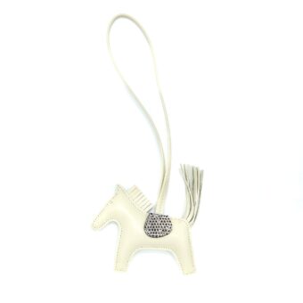 Hermes Rodeo PM Bag Charm Lizard Touch Craie/Ombre Stamp U