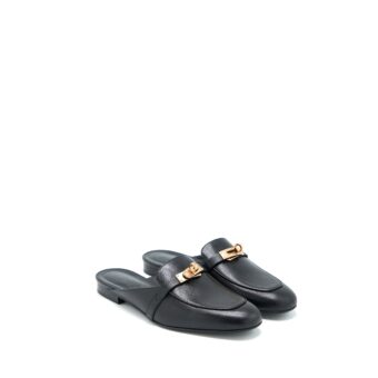 Hermes Size 37.5 Oz Mule Black RGHW