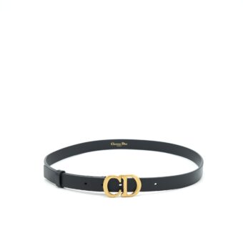 Dior Size 80 Saddle Belt Ultrasmooth Calfskin Black GHW