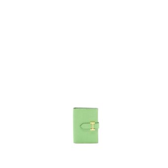Hermes Bearn Card Holder Vert Criquet GHW Stamp Y