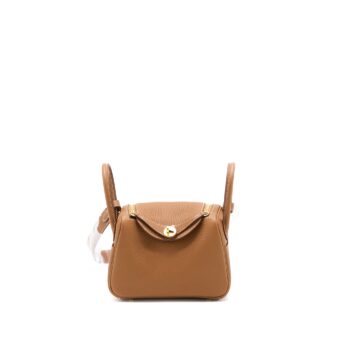 Hermes Mini Lindy Clemence Gold GHW Stamp U