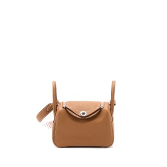 Hermes Mini Lindy Clemence Gold SHW Stamp U