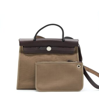 Hermes Herbag 31 Etoupe SHW Stamp Square R