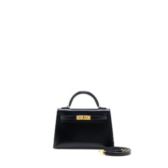 Hermes Mini Kelly II Box Black GHW Stamp Y