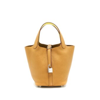 Hermes Picotin 18 Lock Bag Sesame/Lime SHW Stamp Y