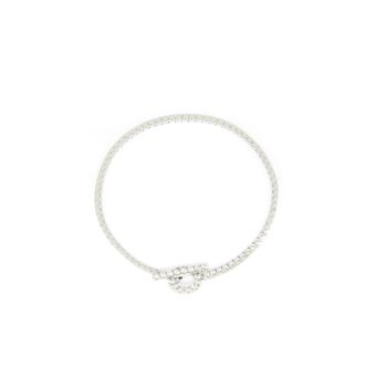 Hermes Size ST Finesse Bracelet White Gold With Diamonds