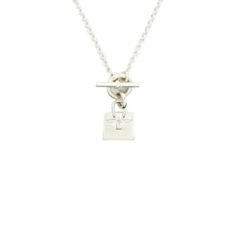 Hermes Sterling Silver Birkin Necklace