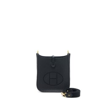 Hermes Mini Evelyne Clemence Black GHW Stamp U