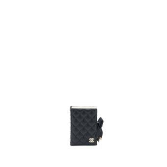 Chanel 22B Mini Book Card Holder Lambskin Black LGHW (Microchip)