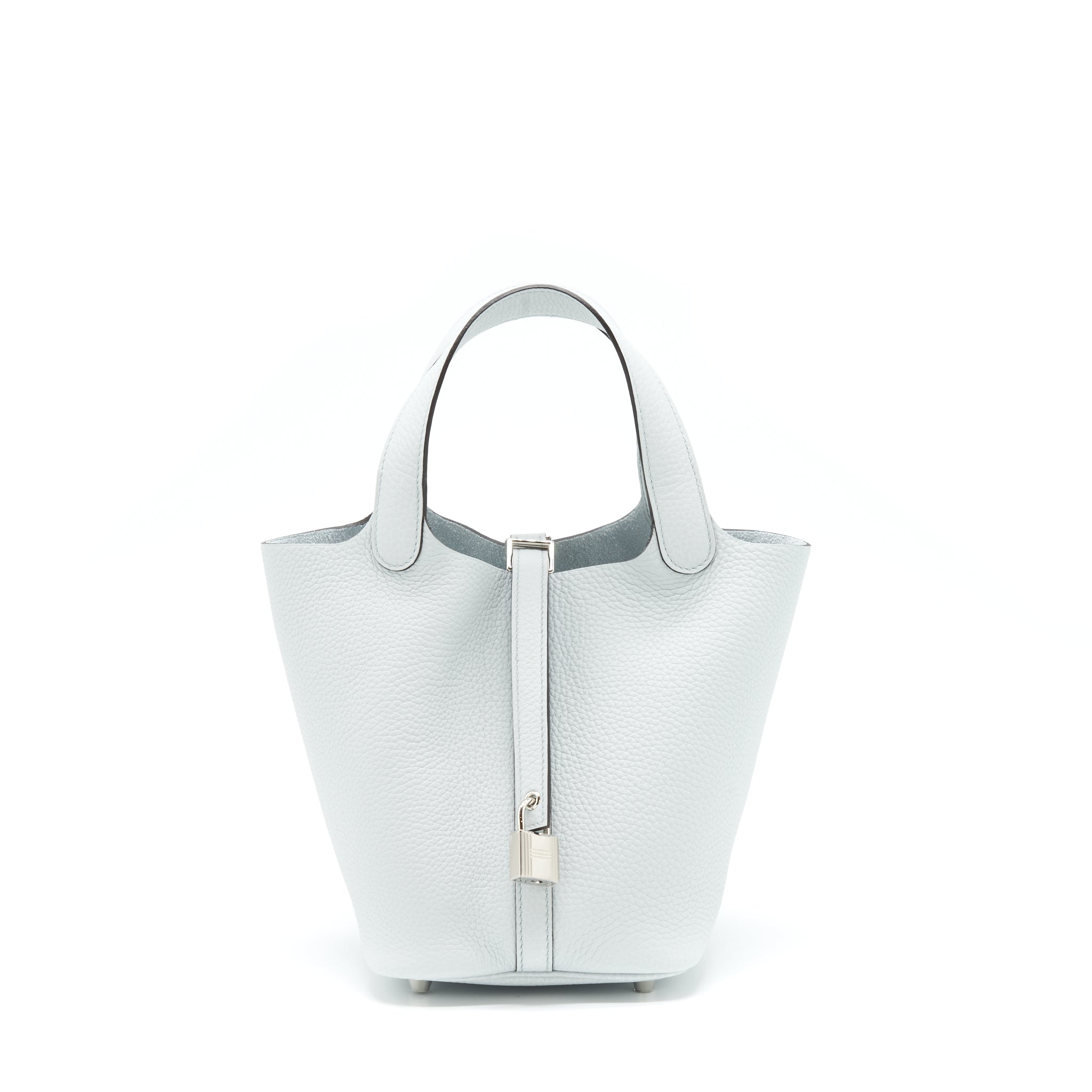 Hermes Picotin 18 Lock Bag Clemence Blue Pale SHW Stamp U