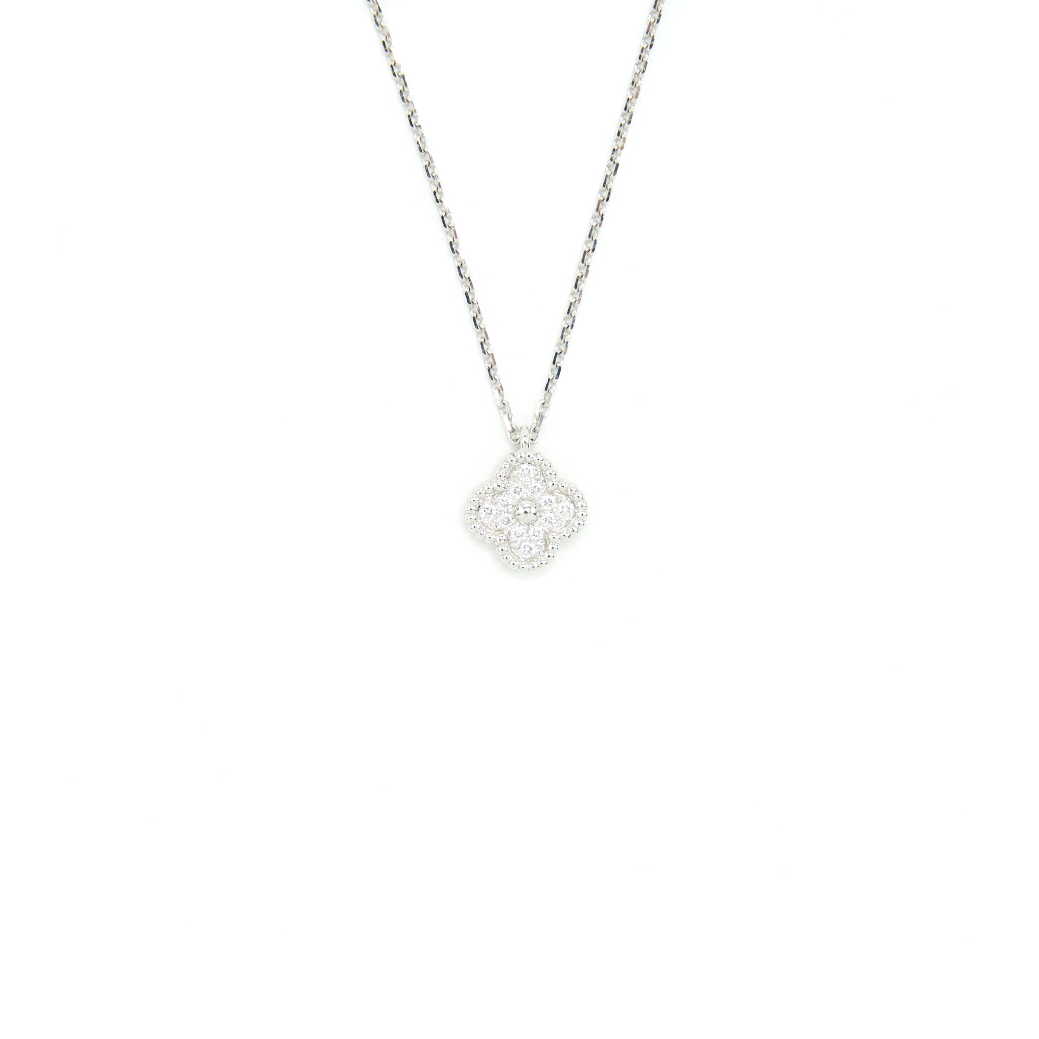 Van Cleef & Arpels Sweet Alhambra Pendant White Gold Diamonds