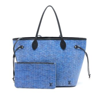 Louis Vuitton Neverfull MM Epi Blue Denim/Black SHW