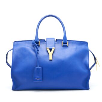 Saint Laurent Cabas Chyc Tote Bag Blue GHW