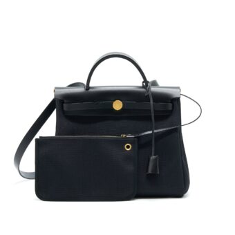 Hermes Herbag 31 Black with GHW Stamp Z