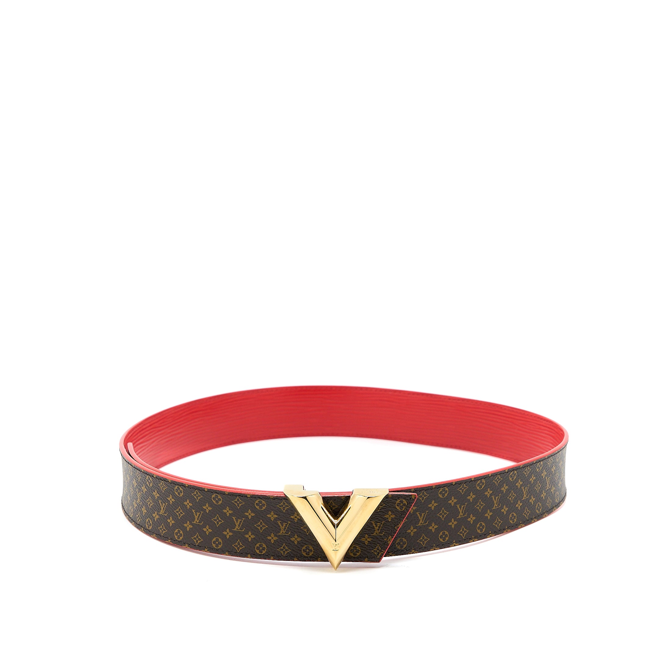Louis Vuitton Size 80 V Stud Belt Calfskin Multicolour GHW