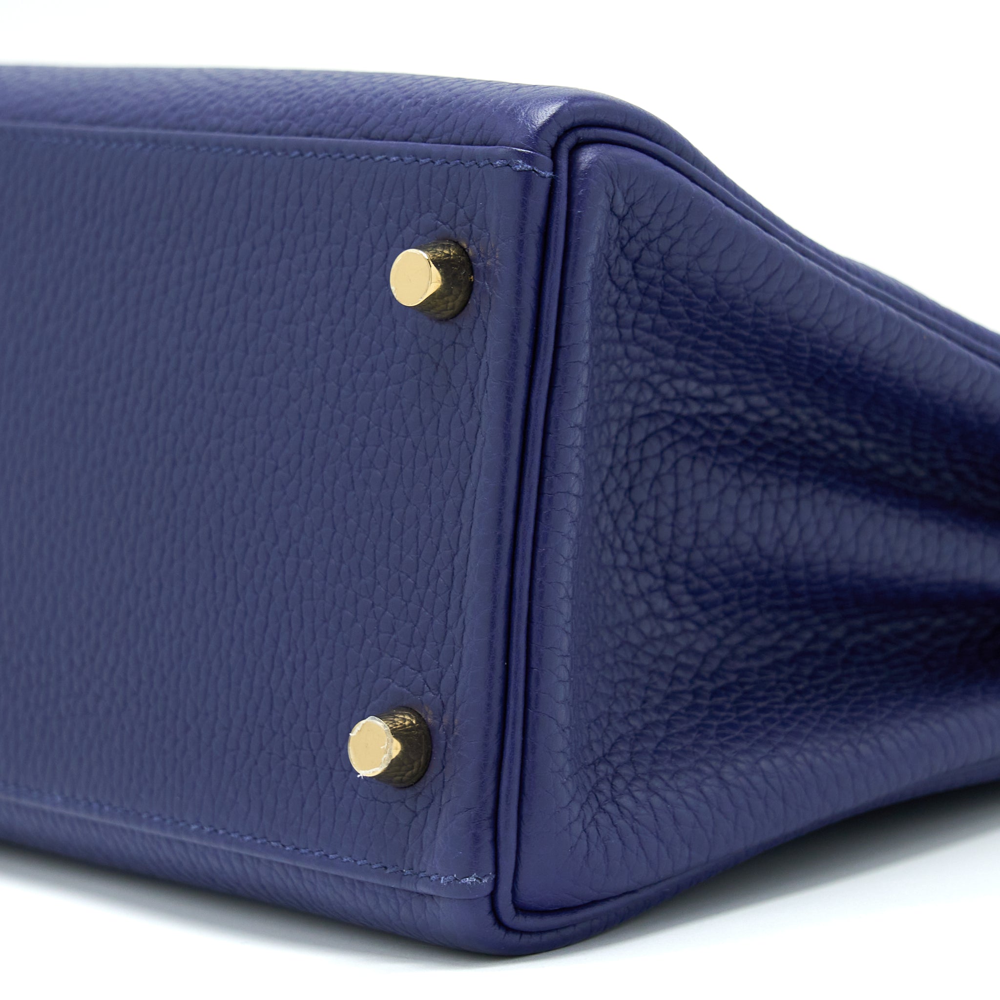 Hermes Kelly 28 Clemence Bleu Encre GHW Stamp D - Image 8