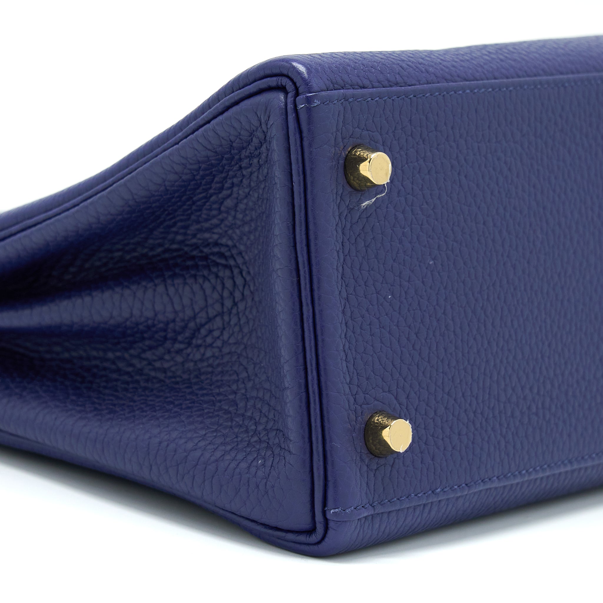 Hermes Kelly 28 Clemence Bleu Encre GHW Stamp D - Image 9
