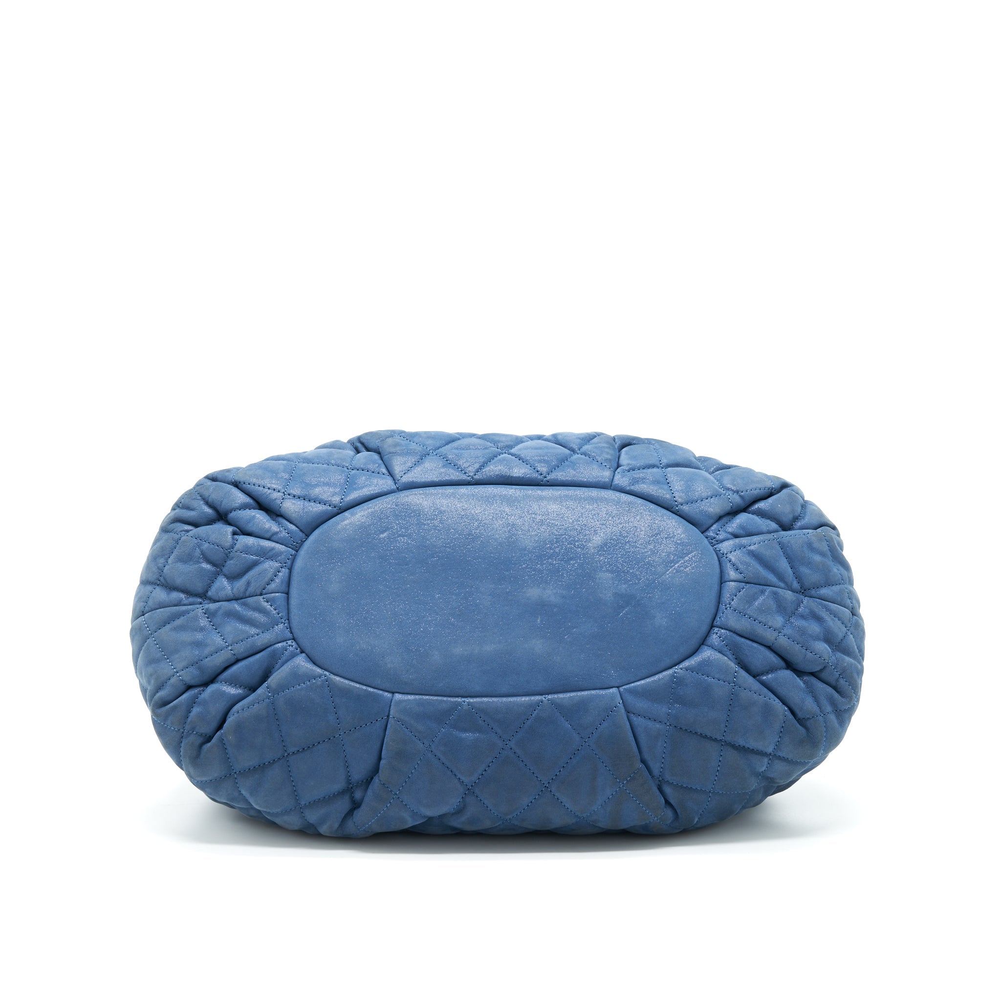 Chanel Quilted Shoulder Bag Blue Ruthenium Hardware - Image 5