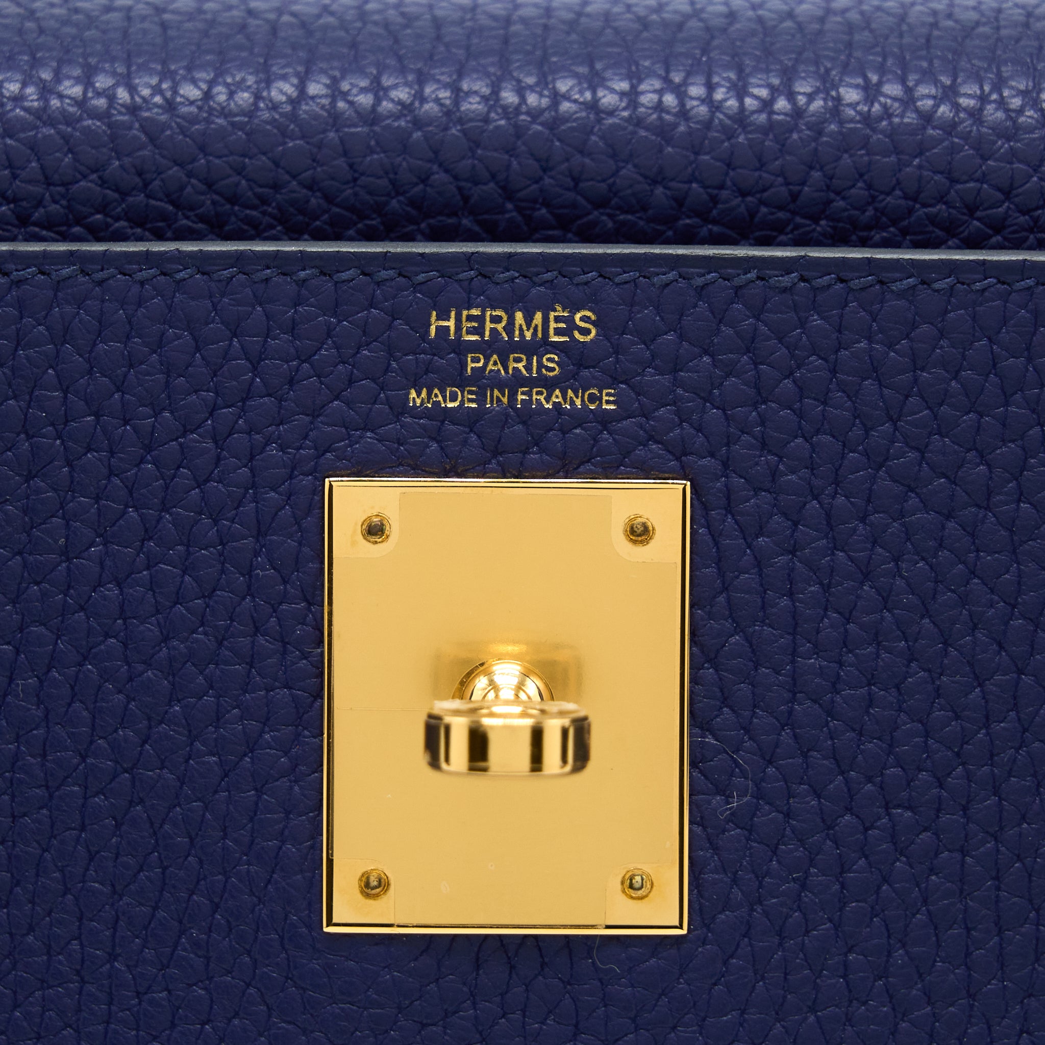 Hermes Kelly 28 Clemence Bleu Encre GHW Stamp D - Image 10