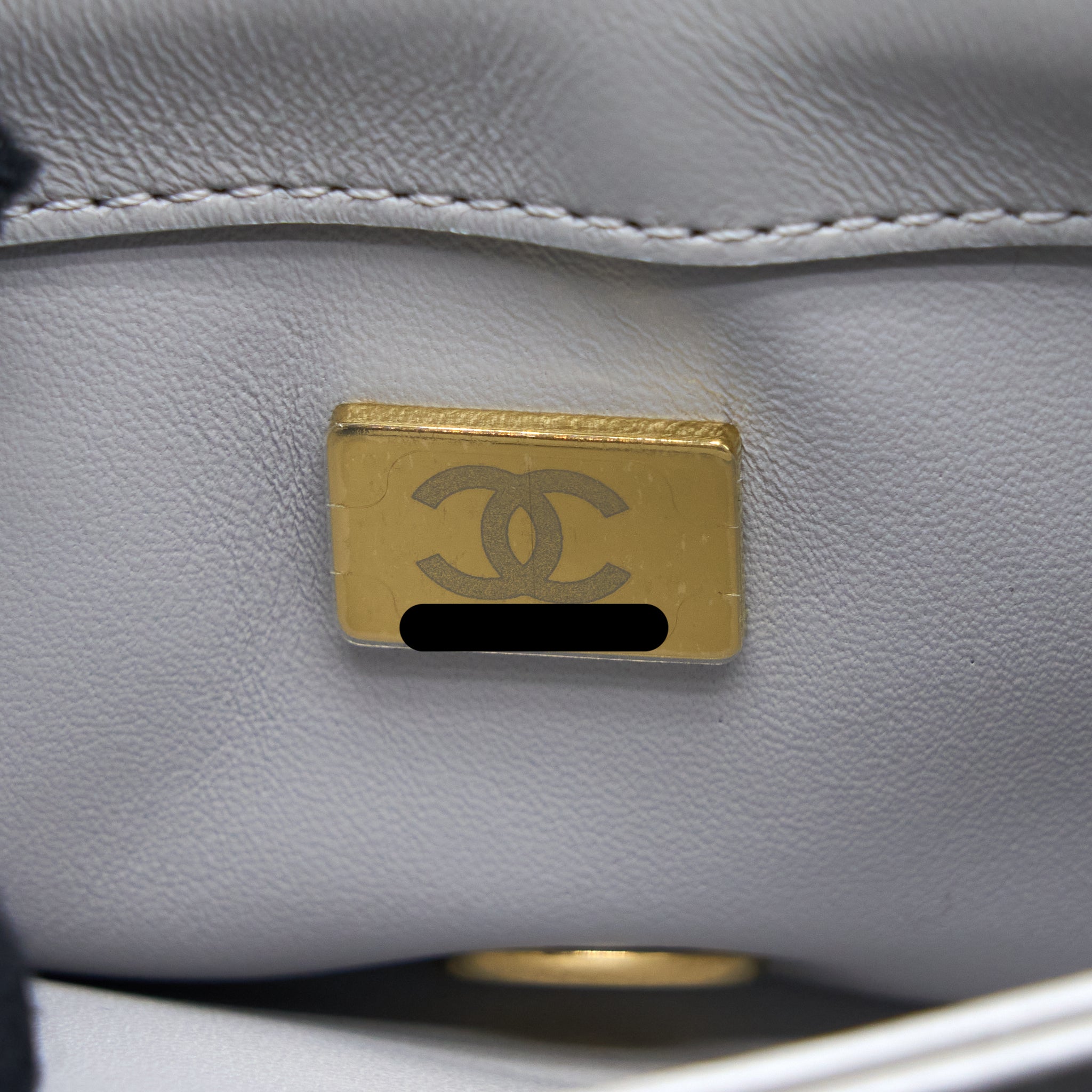 Chanel Quilted Mini Flap Bag Lambskin Light Grey GHW (Microchip) - Image 14