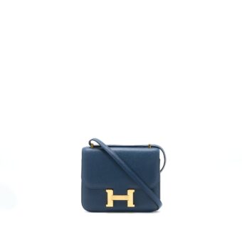 Hermes Mini Constance Evercolor 7L Blue De Malte GHW Stamp C