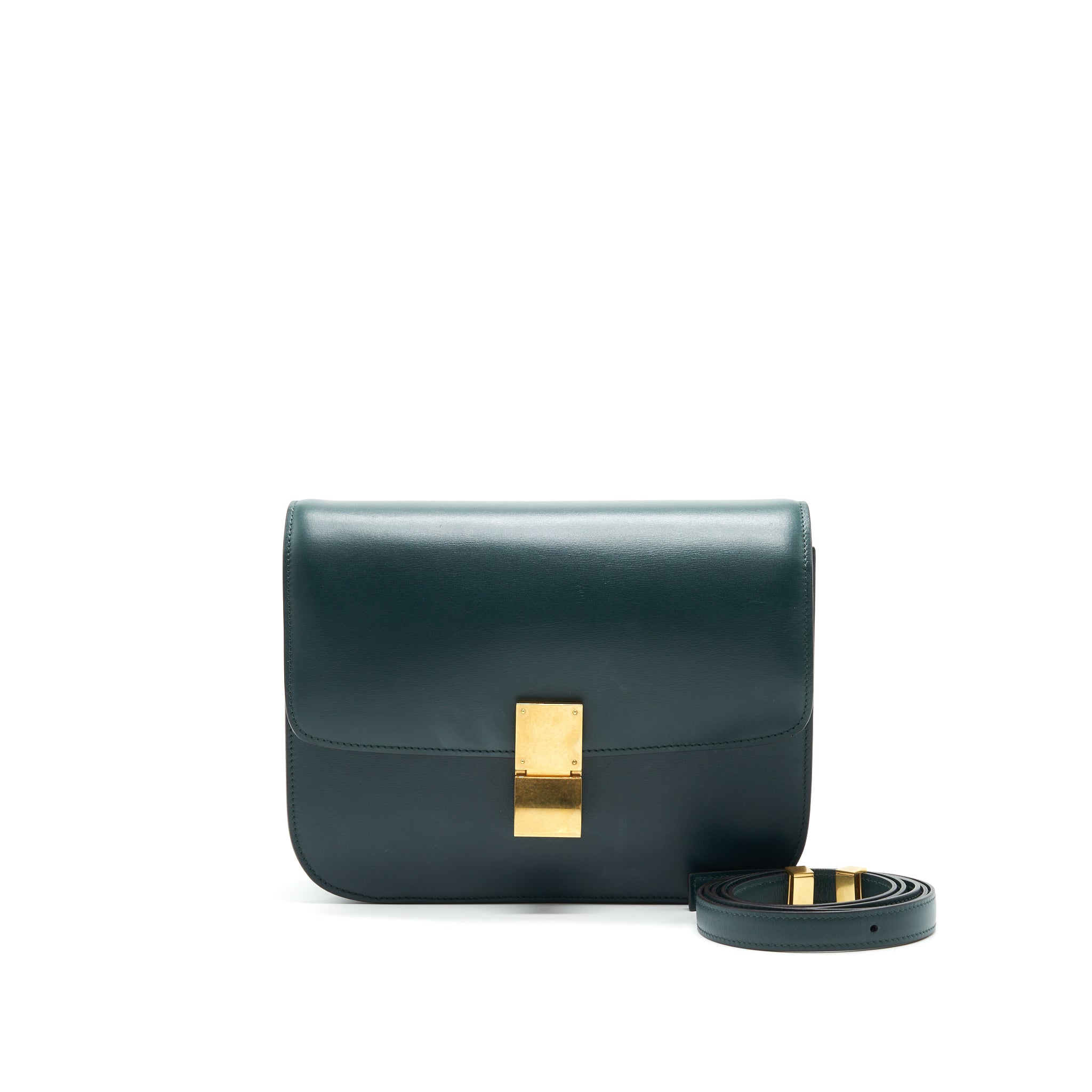CELINE Medium Classic Bag In Box Calfskin Amazon Green