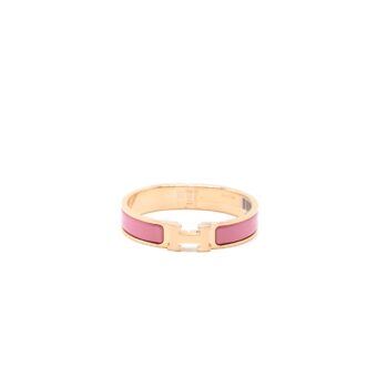 Hermes Size PM Clic H Bracelet Plaque/Rose RGHW