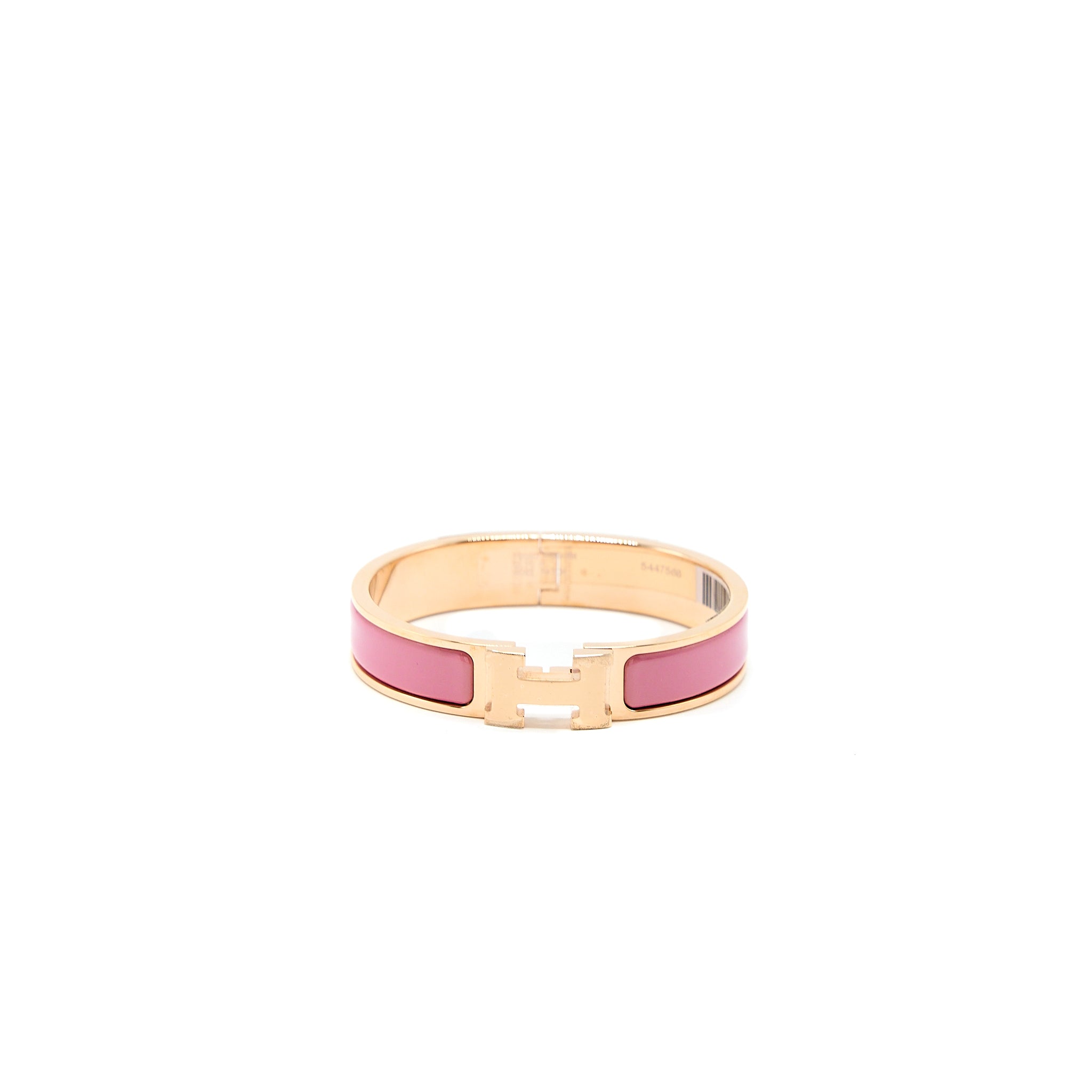 Hermes Size PM Clic H Bracelet Plaque/Rose RGHW