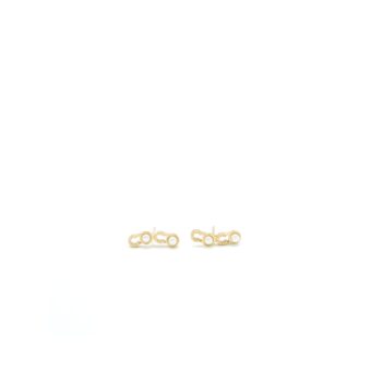 Chanel Coco Letters Earrings Pearl Light Gold Tone