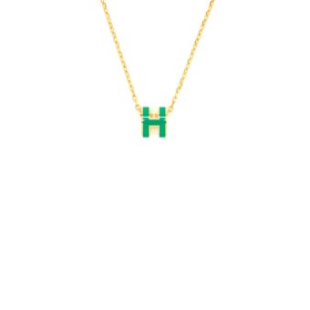 Hermes MIni Pop H Pendant Malachite GHW