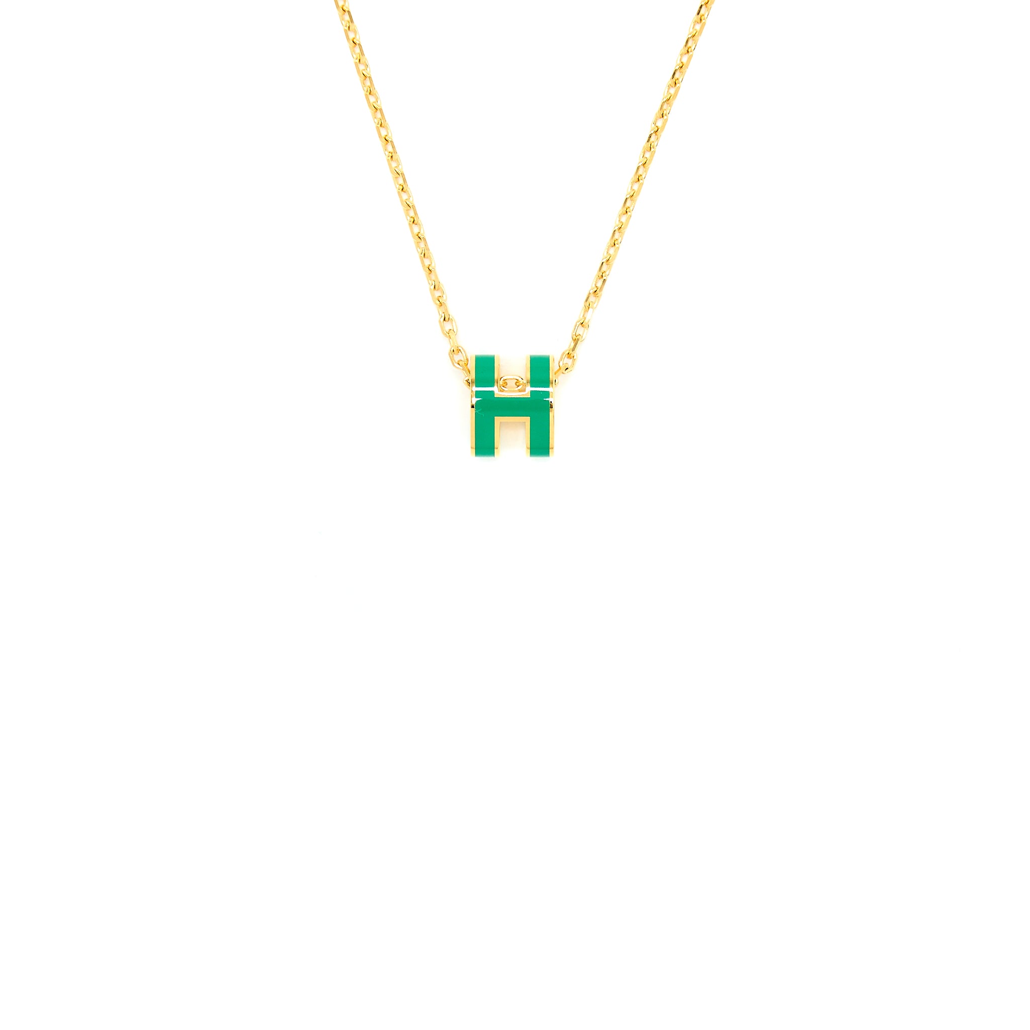 Hermes MIni Pop H Pendant Malachite GHW