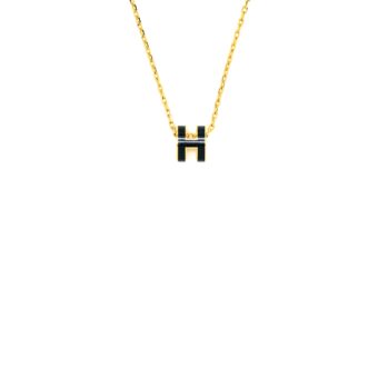 Hermes Mini Pop H Pendant Black RGHW