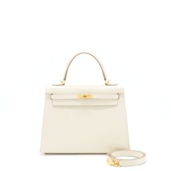 Hermes Kelly 25 Sellier Epsom Craie GHW Stamp Z