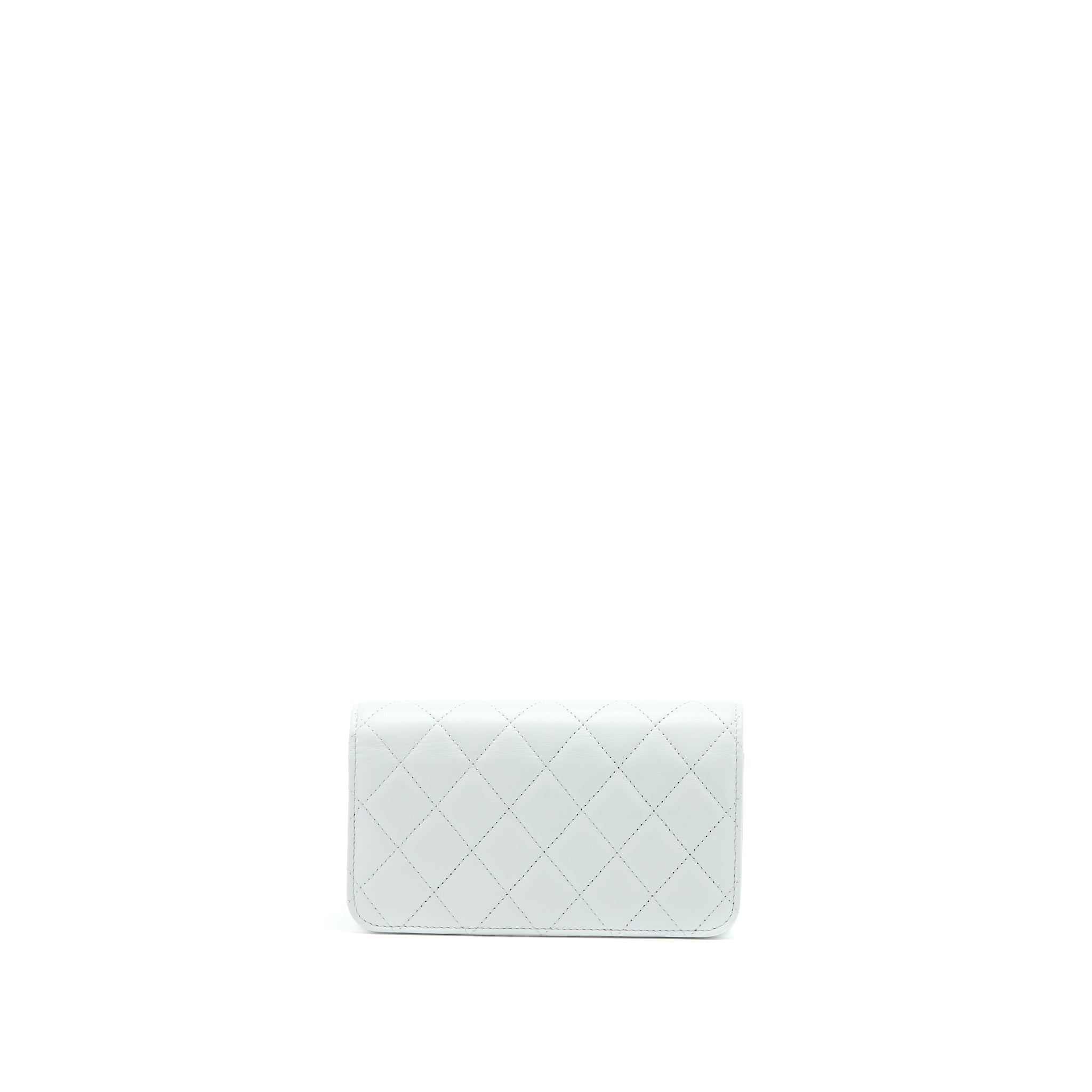 Chanel 23C Pearl Crush Mini Flap Bag Lambskin Light Grey Brushed GHW (Microchip) - Image 2