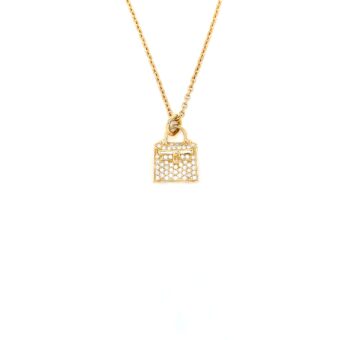Hermes Amulette Kelly Pendant Rose Gold With Diamonds (Old Version)