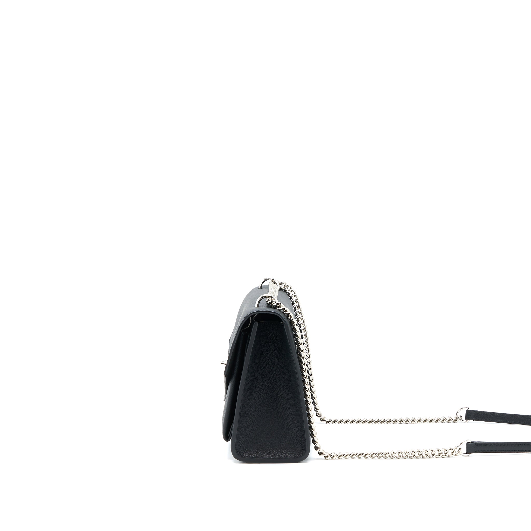 Louis Vuitton Mylockme Satchel Chain Bag Calfskin Black SHW - Image 3