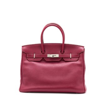 Hermes Birkin 35 Swift Rubis SHW Stamp Square O