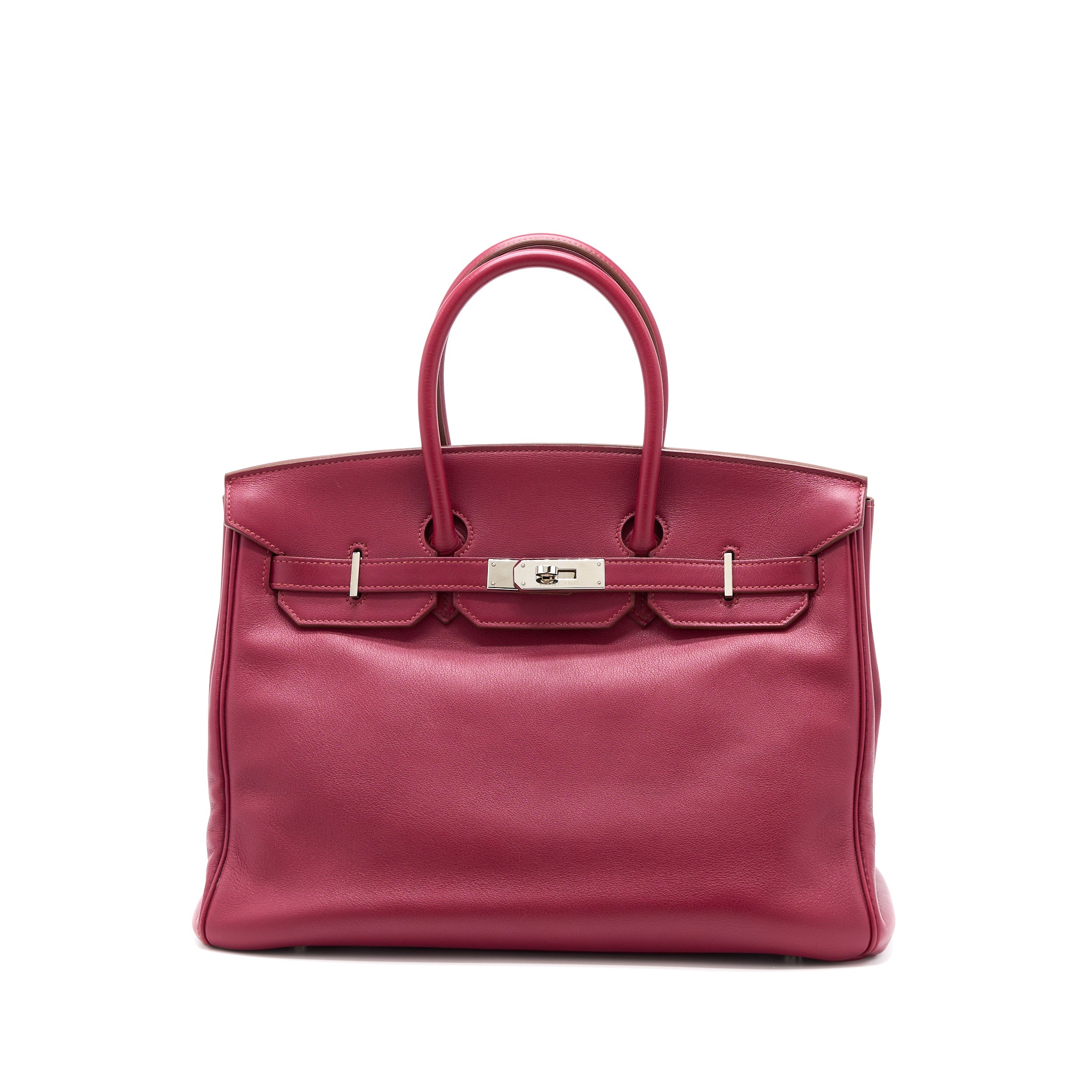 Hermes Birkin 35 Swift Rubis SHW Stamp Square O