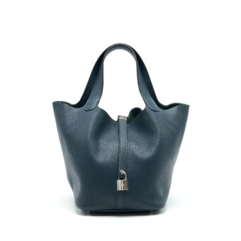 HERMES PICOTIN 22 VERT CYPRES CLEMENCE IN SHW