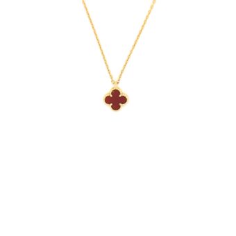 Van Cleef & Arpels Sweet Alhambra Pendant Carnelian Rose Gold
