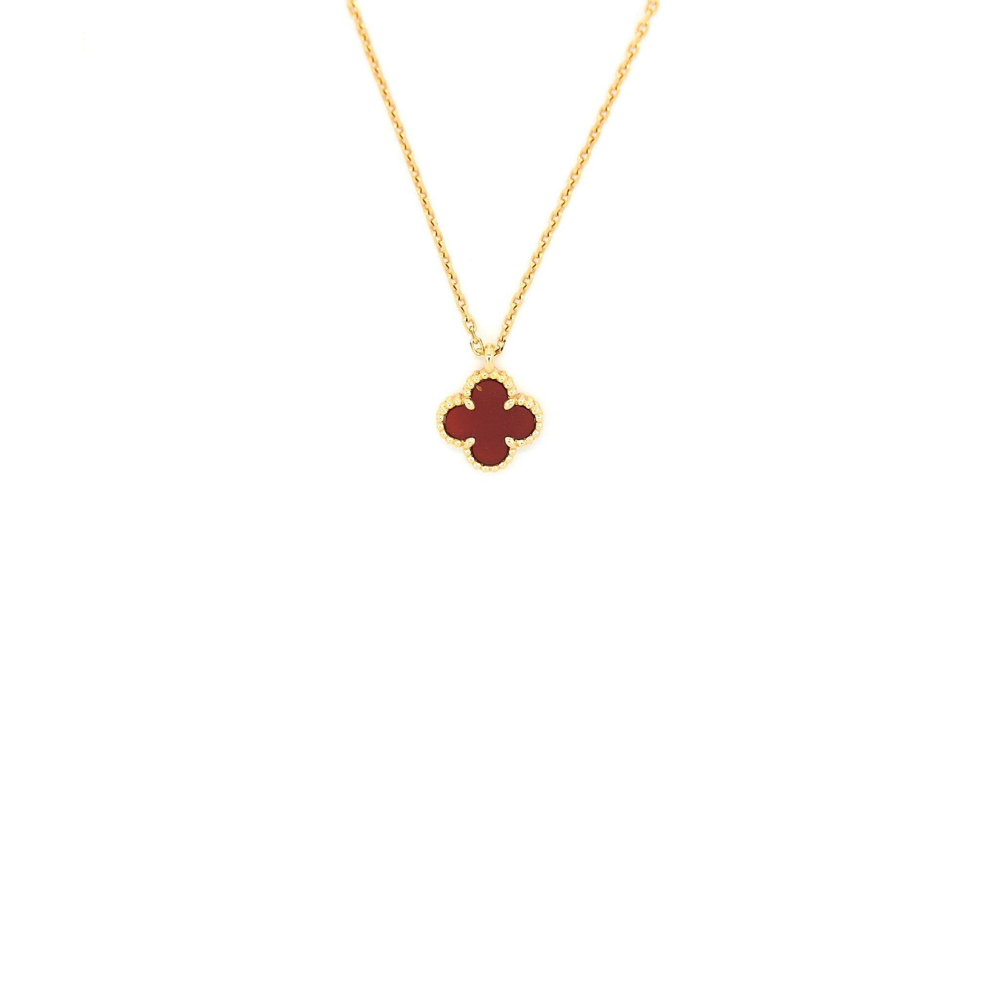 Van Cleef & Arpels Sweet Alhambra Pendant Carnelian Rose Gold