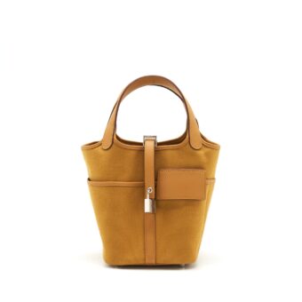 Hermes Picotin Cargo 18 Swift And Toile Canvas Desert/Sesame SHW Stamp Z