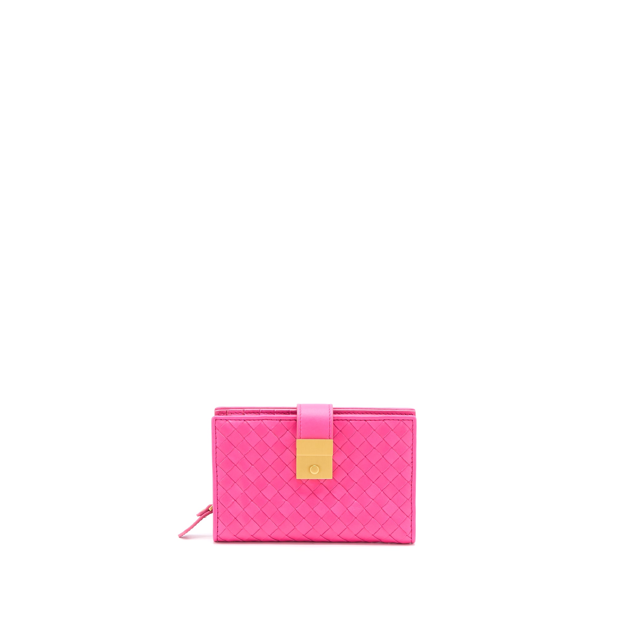 Bottega Veneta Fold Wallet Nappa Pink GHW