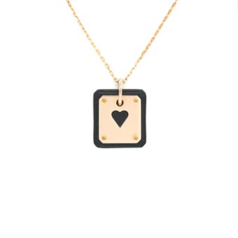 Hermes As De Coeur Pendant, Small Model, Black RGHW