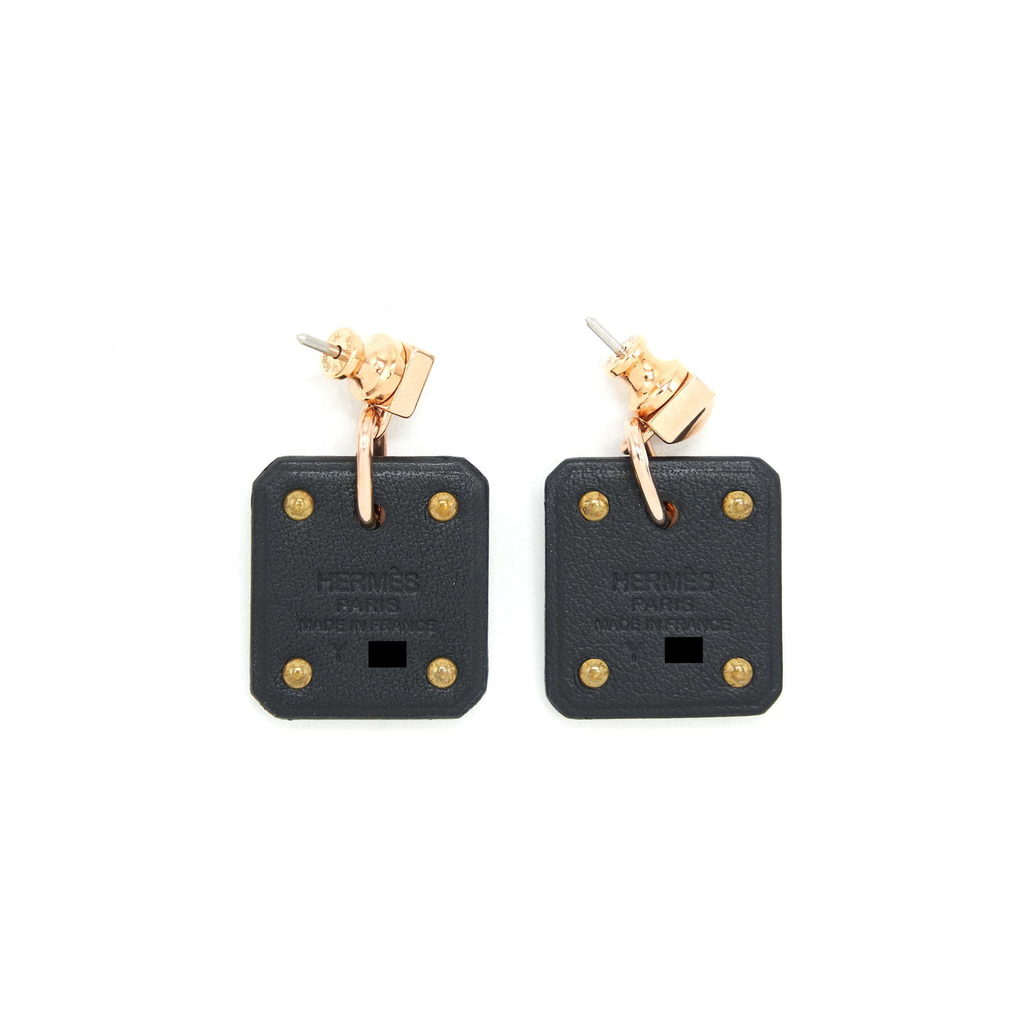 Hermes As De Coeur Earrings Small Model Black RGHW - Image 2